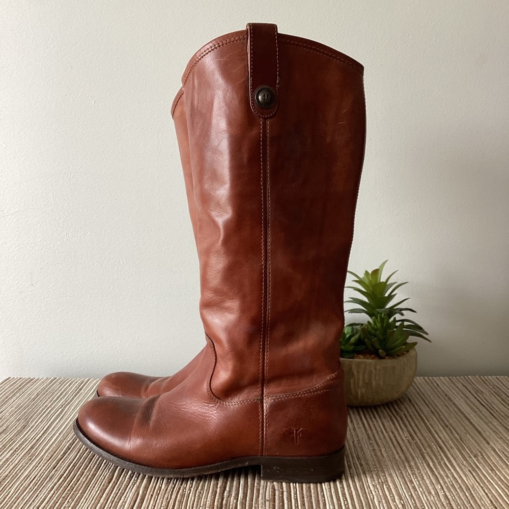 Frye Carmel Brown Leather Melissa Knee Boots Size 9 | 3477167